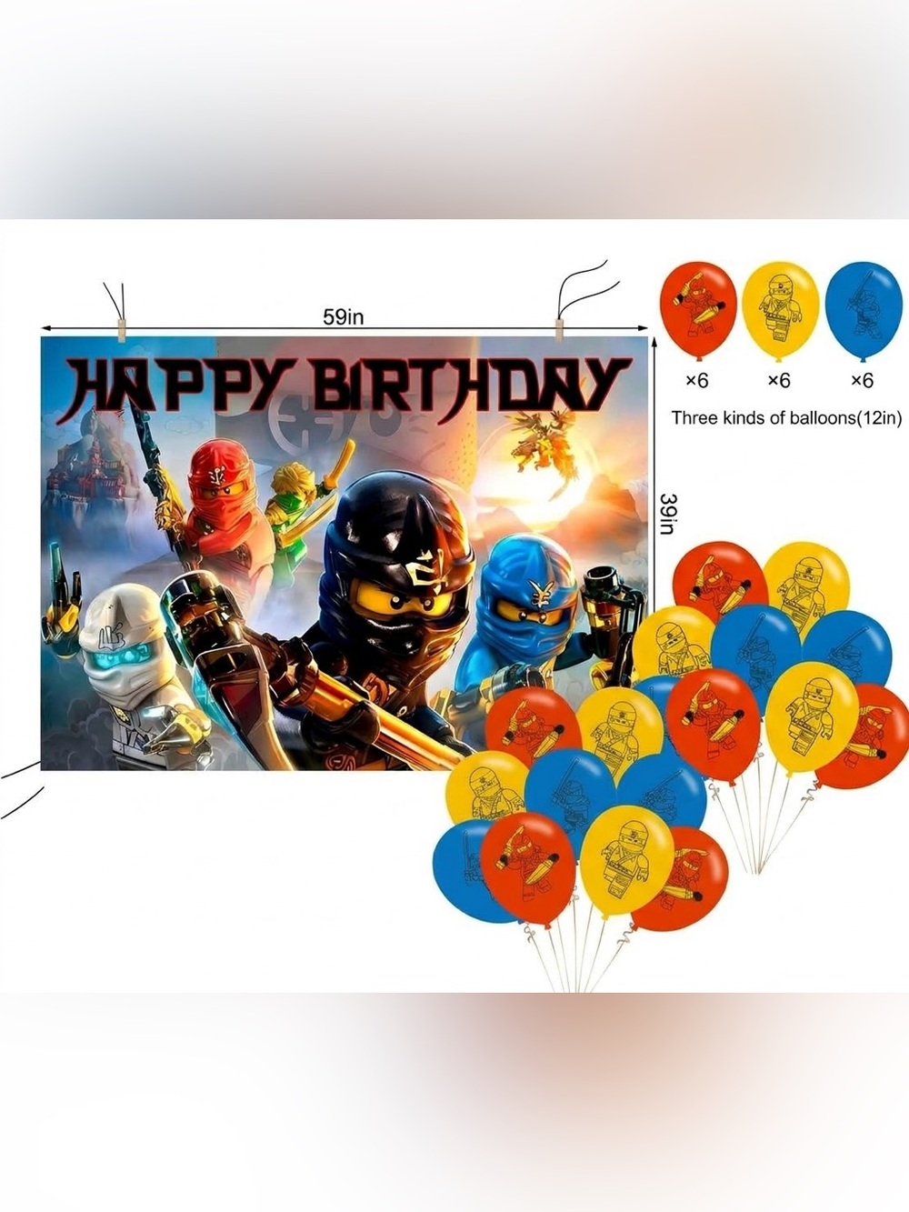 NEW NINJAGO Birthday Banner + Balloons 🎈